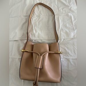 Chloe emma bag - beige & white with gold trim